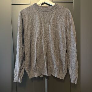 Gray Wool and Cashmere Blend Sweater